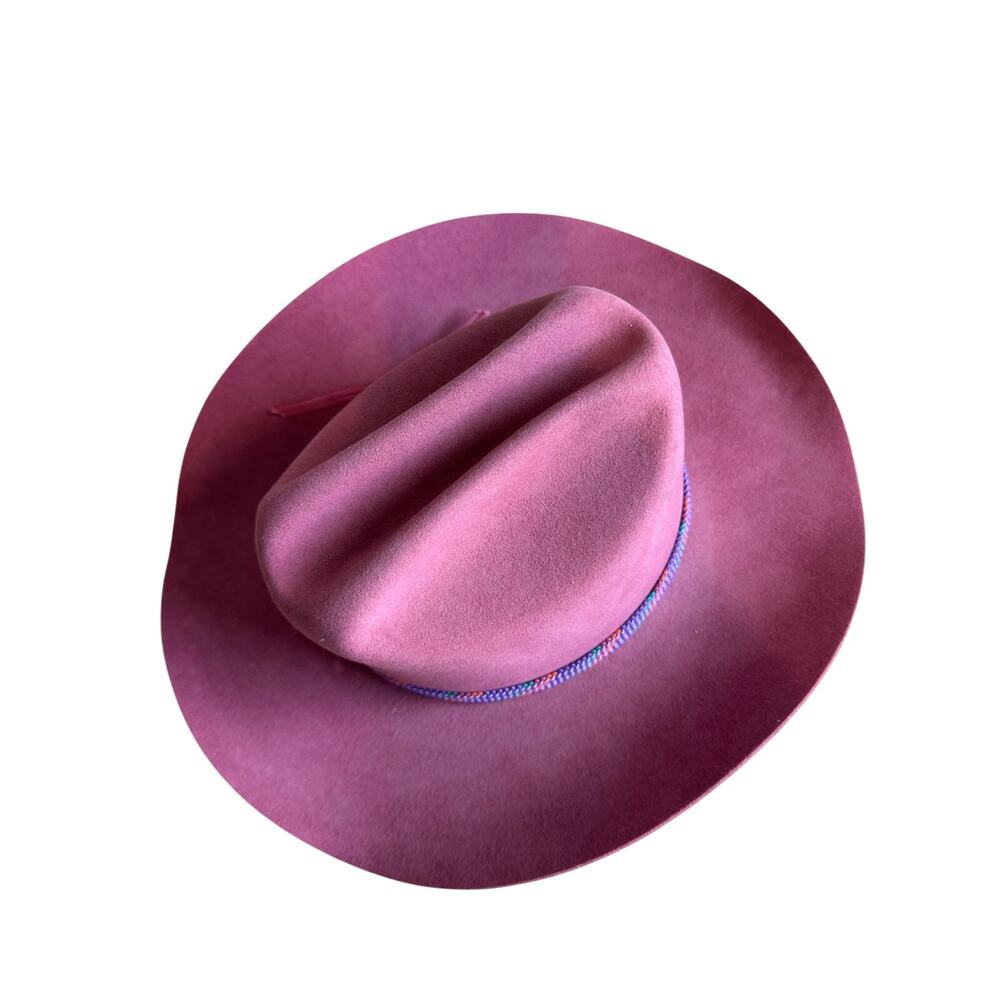 Vintage Dyna Felt USA Made Western Boho Hat Pink - Picture 7 of 14